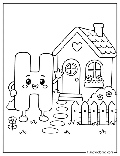 Letter H Beside a House