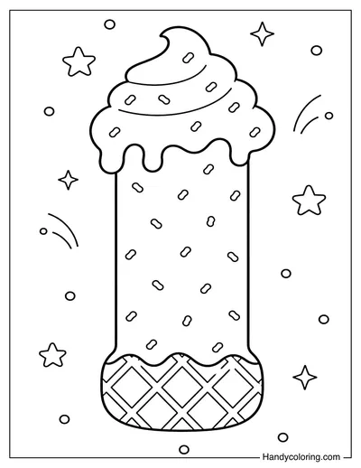 Letter I Ice Cream Bubble Alphabet