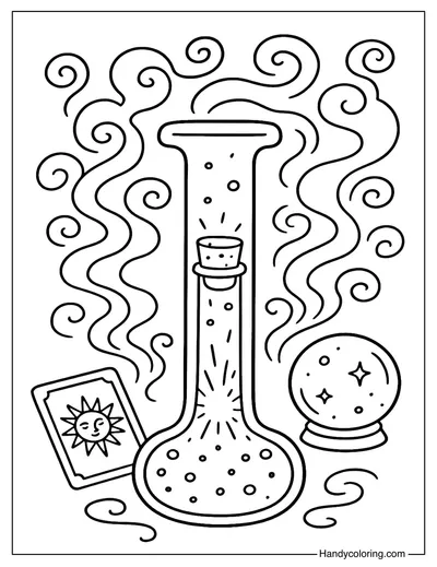 Letter I Magic Potion Coloring Page