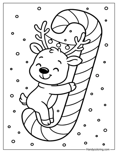Letter J Christmas Reindeer Coloring Page