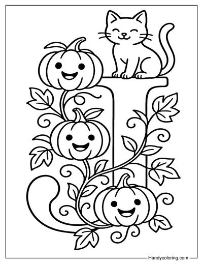 Letter J Jack O Lantern Coloring Page