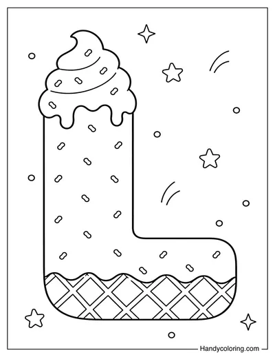 Letter L Ice Cream Bubble Alphabet