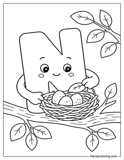 Letter N Caring for a Bird Nest