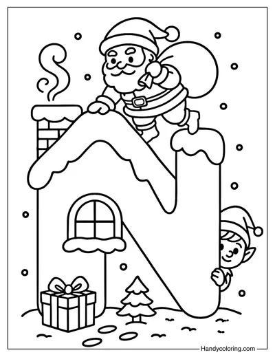 Letter N Night Before Christmas Coloring Page