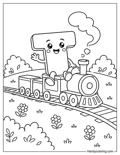 Letter T Sitting on a Train