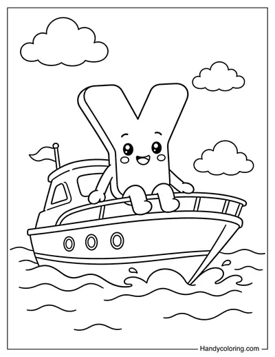 Letter Y Sitting on a Yacht