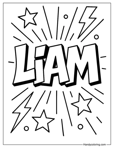Liam Name Coloring Page
