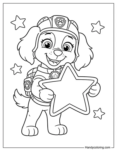 Liberty Holding a Big Star Badge