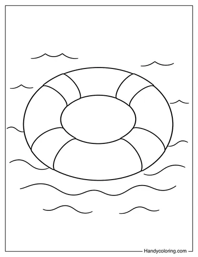 Lifebuoy Floating on Gentle Waves