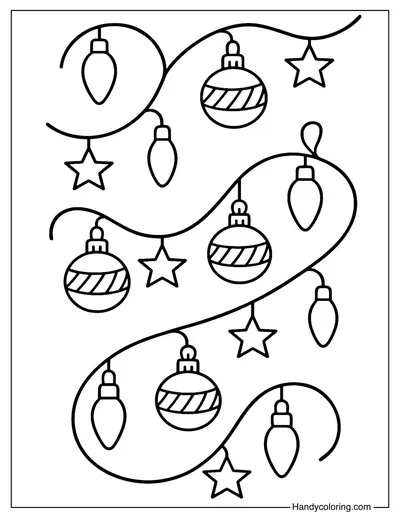 Light Garland Ornament Coloring Page