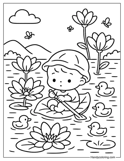 Lily Lake Coloring Page