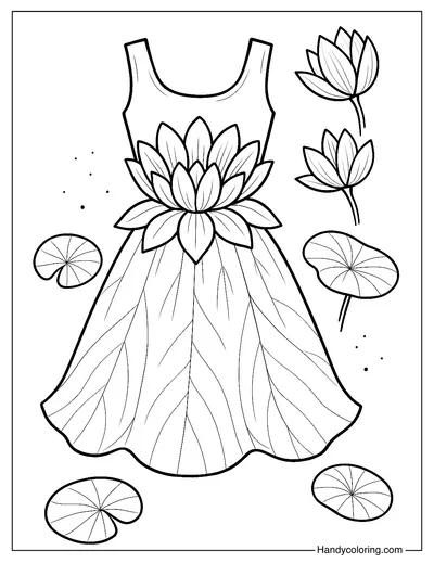 Lily Pad Gown Coloring Page