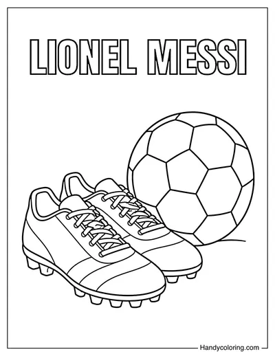 Lionel Messi Boots and Soccer Ball
