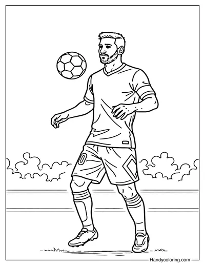 Lionel Messi Coloring Page PDF