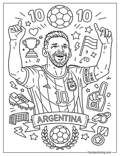 Lionel Messi Coloring Page Printable