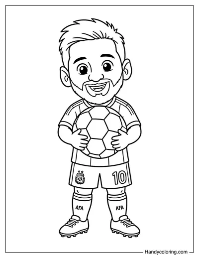 Lionel Messi Cute Chibi Soccer Pose