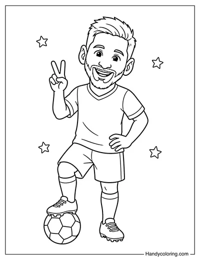 Lionel Messi Cute Peace Sign Pose