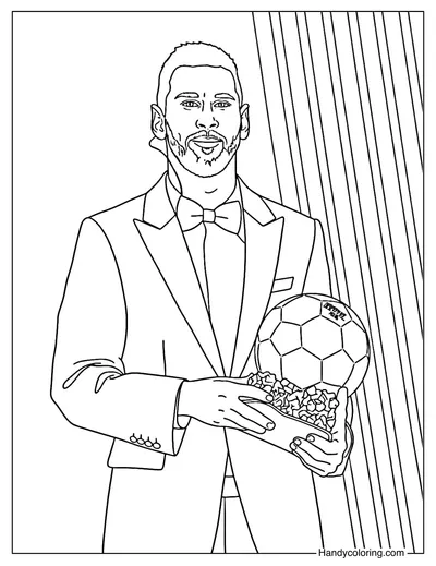 Lionel Messi Golden Ball Coloring Page