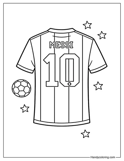 Lionel Messi Jersey Coloring Page