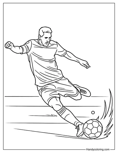 Lionel Messi Left Foot Shot Coloring Page