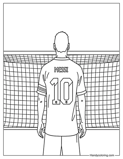 Lionel Messi Number 10 Coloring Page