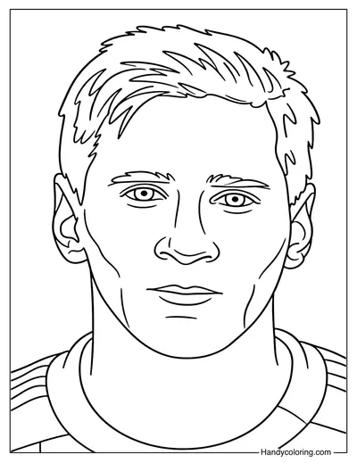 Lionel Messi Portrait Coloring Page