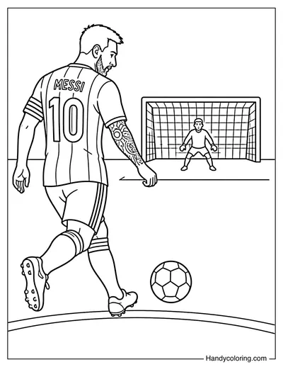 Lionel Messi Preparing for a Free Kick