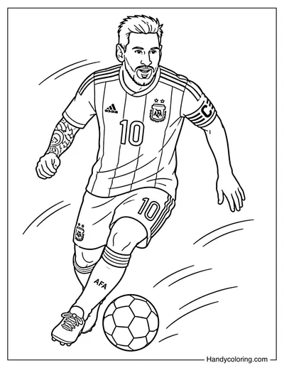 Lionel Messi Running with Speed Lines