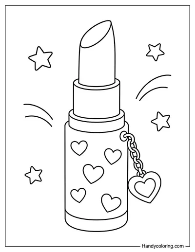 Lipstick with Tiny Heart Charm