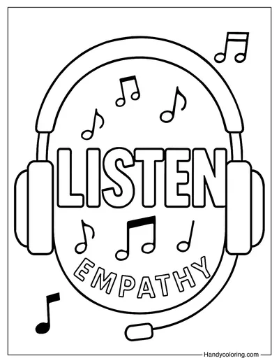 Listen Coloring Page