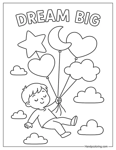 Little Balloon Dreamer Coloring Page