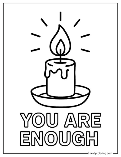 Little Candle of Courage Coloring Page