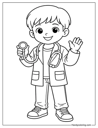 Little Doctor Coloring Page