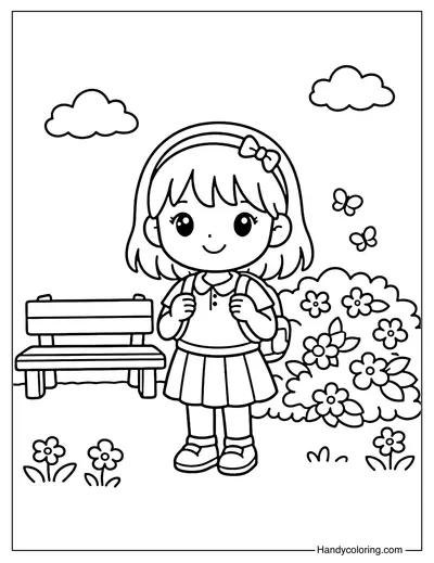 Little Girl Playing in the Park