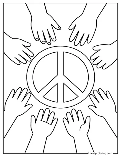 Little Hands Want Peace Coloring Page