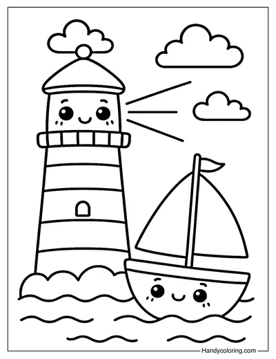 Little Lighthouse Coloring Page