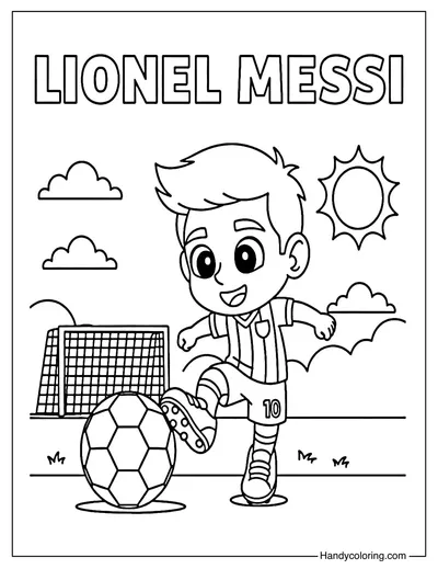 Little Lionel Messi Coloring Page