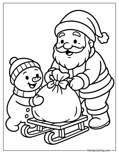 Little Snowman Helper Coloring Page