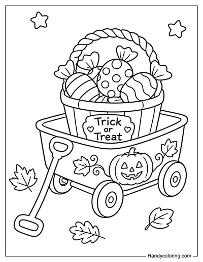 Little Trick or Treat Candy Wagon