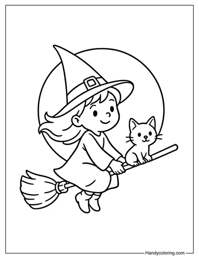 Little Witch Coloring Page