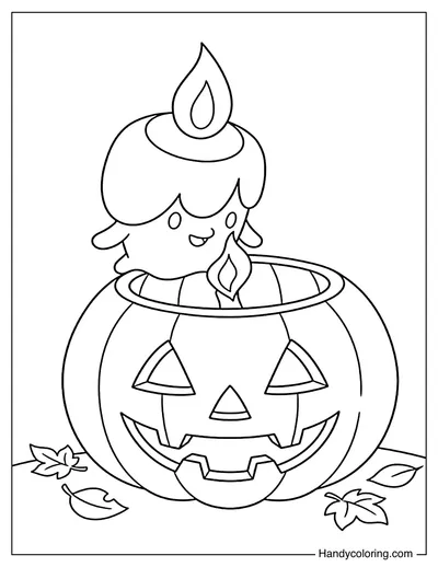 Litwick Lighting a Jack-o'-Lantern