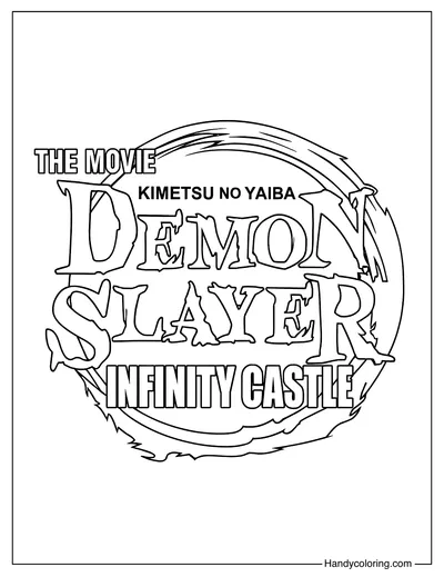 Logo Demon Slayer Infinity Castle Coloring Page