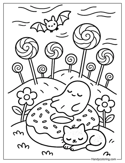 Lollipop Dream Hill Coloring Page
