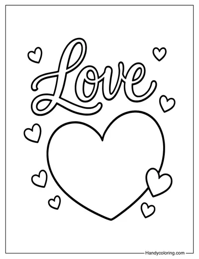 Love Coloring Page PDF