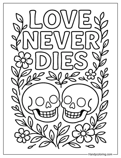 Love Never Dies Coloring Page