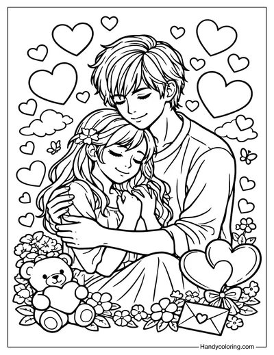 Love Scene Coloring Page I Love You