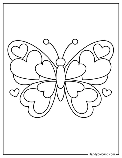 Lovely Butterfly with Heart Wings