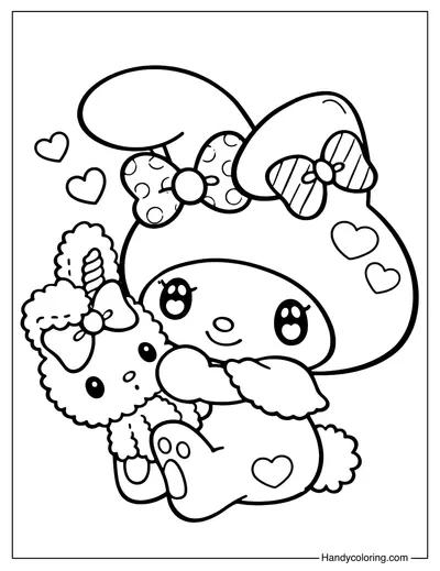 Lovely My Melody Coloring Page