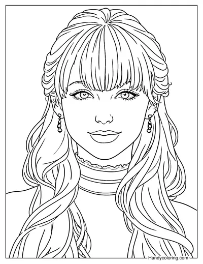 Lovely Taylor Swift Coloring Page