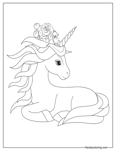 Lovely Unicorn Coloring Sheet